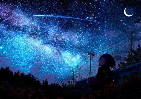 1176x2400 Resolution Lonely Girl Starring Shooting Star 1176x2400