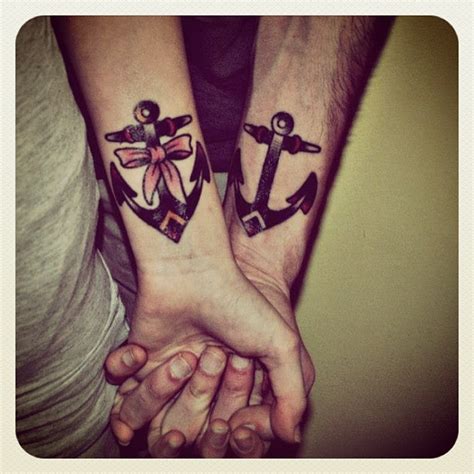 Cute Anchor Tattoo For Couple