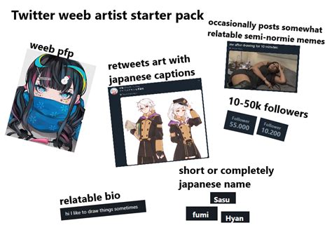Twitter Weeb Artist Starter Pack Rstarterpacks Starter Packs