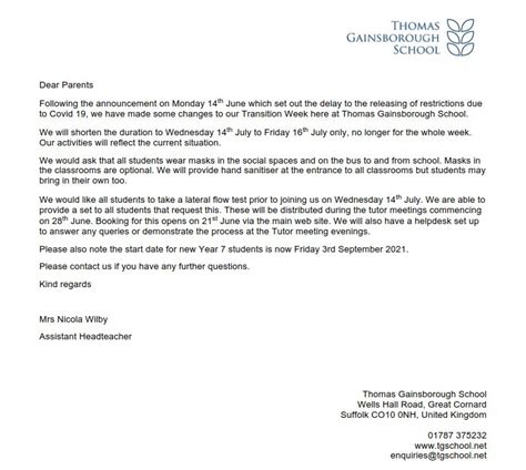 Changes To Transition Week For Incoming Year 7 Students Thomas