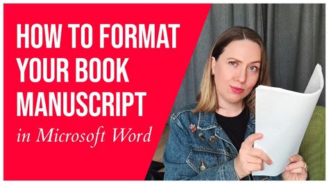 How To Format Your Book Manuscript In Microsoft Word Youtube