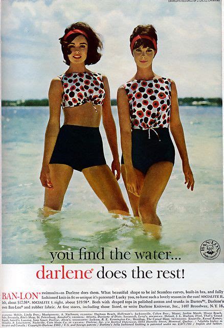 Darlene Swimwear Ad 1963 Retro Swimwear Vintage Swimsuits Vintage
