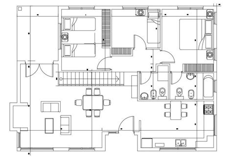 Bungalow Drawings Detail 2d View Floor Layout Plan Autocad File Cadbull