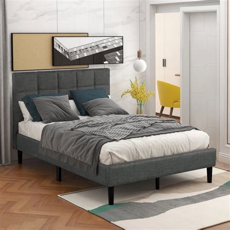 Yofe Twin Bed Frame Upholstered Twin Bed Frame No Box Spring Required Plywood Twin Platform