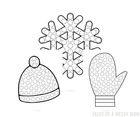 Free Winter Theme Dot Marker Printables Tales Of A Messy Mom