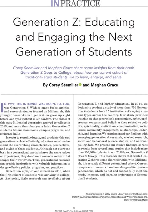 Generation Z Educating And Engaging The Next Generation Of Students