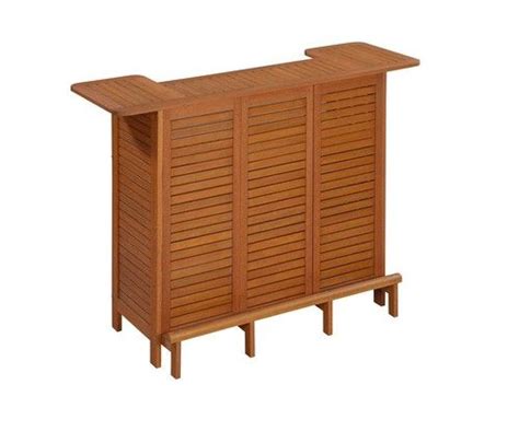 Wood U Shaped Outdoor Bar Storage Cabinet Table Patio Drink
