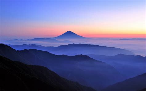 Nature Landscape Mist Mountain Sunrise Japan Blue Wallpapers HD Desktop And Mobile