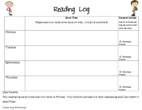 Free And Premium Templates Reading Logs Kindergarten Reading Log