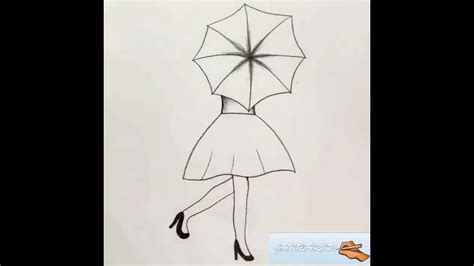 Menggambar Wanita Memakai Payung 👧☔ Youtube
