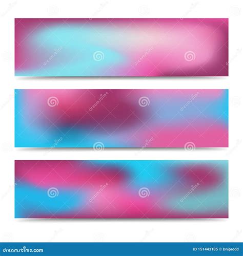 Smooth Abstract Blurred Gradient Banners Set Stock Vector