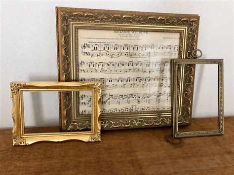 Collection Vintage Framed Sheet Music Picture Frames Wall Etsy Gold