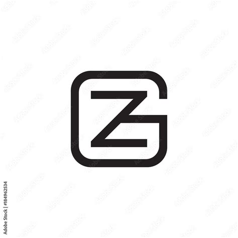 initial letter g and z gz zg overlapping z inside g line art logo black monogram color