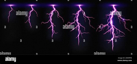 Animation Sprite Sheet Of Thunderbolt Strike Purple Lightning