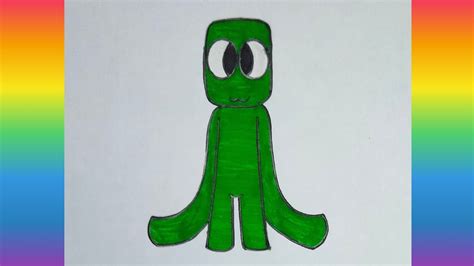 How To Draw Green From Roblox Rainbow Friends How To Draw Roblox