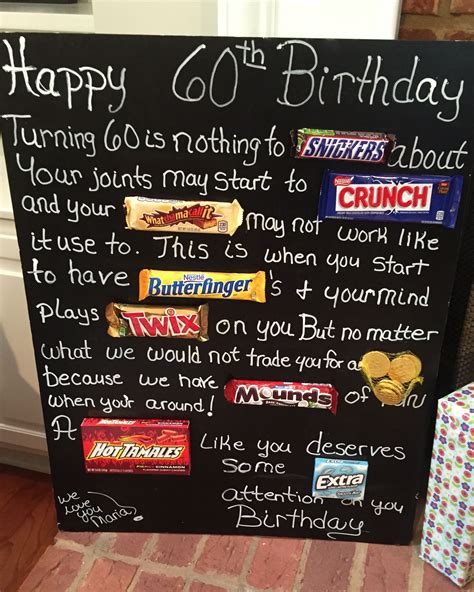 old age over the hill 60th birthday card poster using candy bars candy bar card 60th birthday