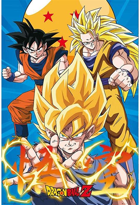 Dragon Ball Z Super Poster Goku From Normal To Ultra 12in X 18in Free Shipping
