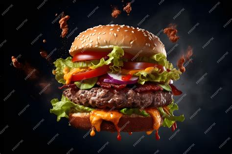 Premium AI Image | The Art of Burger Showcasing Culinary Craftsmanship