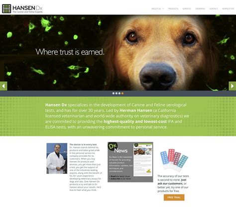 Hansen Dx: Website Design Portfolio - TR Design