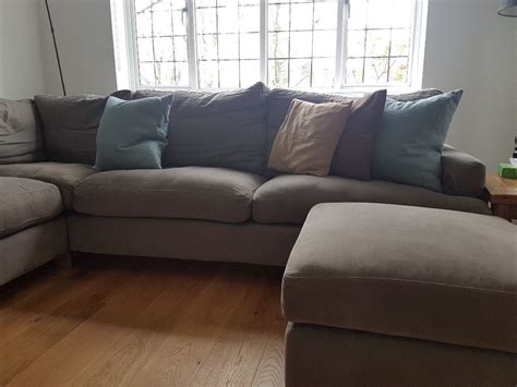 Luxury Designer Corner Sofa In Beautiful Brushed Cotton In Cobham