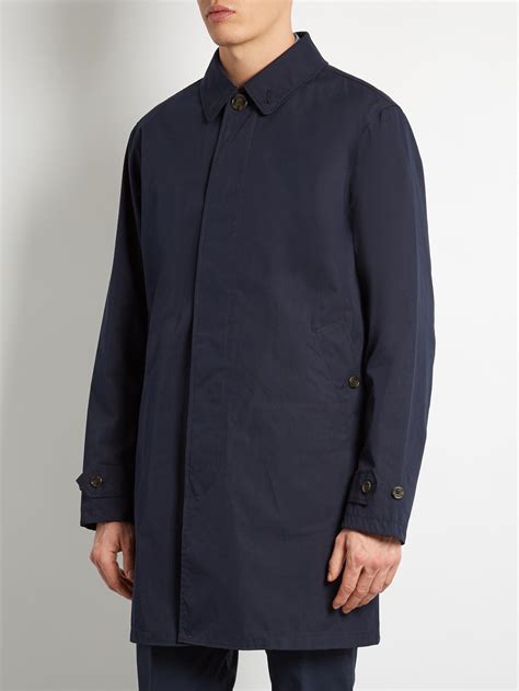 Polo Ralph Lauren Single Breasted Cotton Blend Trench Coat In Navy