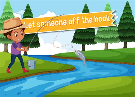 Idiom Poster With Let Someone Off The Hook 1846631 Vector Art At Vecteezy