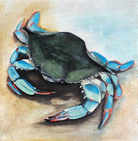 Blue Crab Painting By Heather Gillmer Fine Art America