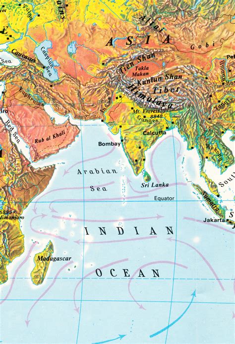 Indian Ocean Asia Map Gisela Ermengarde