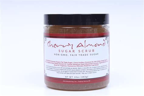 Cherry Almond Sugar Scrub With Fair Trade Organic Sugar Reta