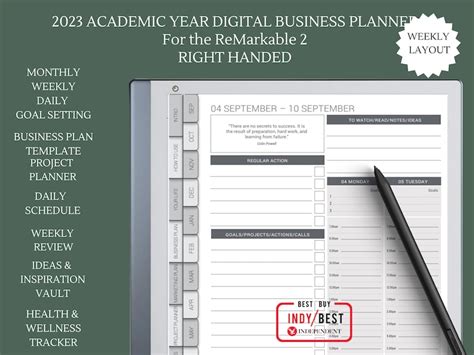 2023 2024 Academic Year Planner For Remarkable 2 Remarkable Etsy