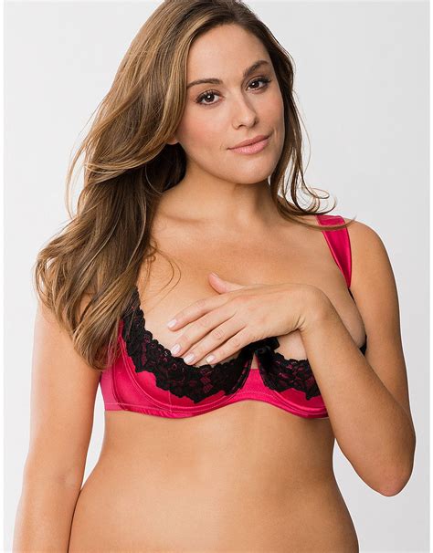 satin and lace quarter cup bra by cacique lane bryant behind closed doors bra lace bra