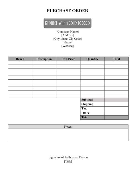 Free Printable Purchase Order Form For Decorations Printable Forms