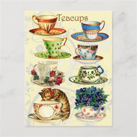 Teacups Für Tee Zeit Postkarte Zazzlede