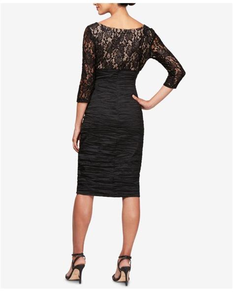 Lyst Alex Evenings Sequined Lace Ruched Sheath Dress In Black