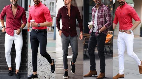 Red Maroon Shirt Best Color Combination Outfit For Men Latest Men