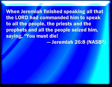 Jeremiah 268 Now It Came To Pass When Jeremiah Had Made An End Of