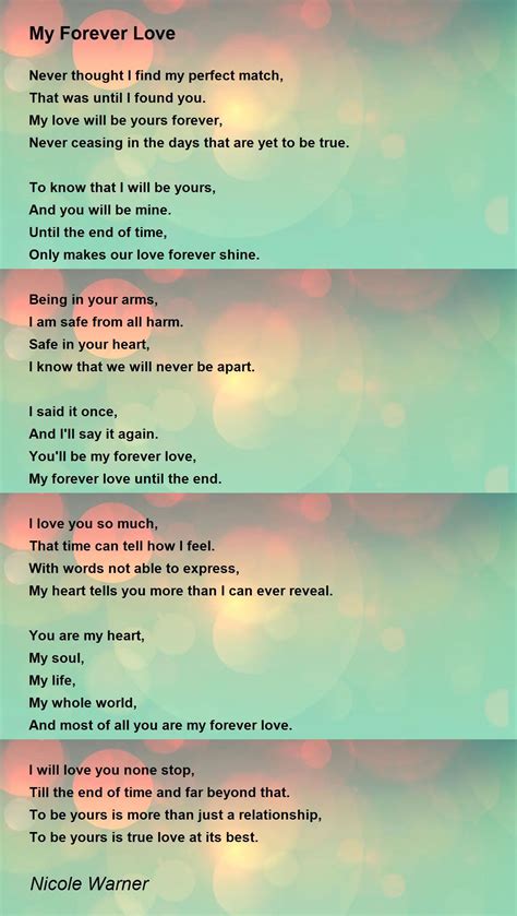 I Am Yours Forever Poem