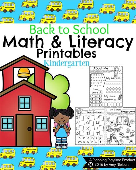 Back To School Kindergarten Worksheets Planning Playtime