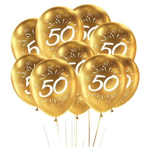 50 Geburtstag Goldene Hochzeit Deko Set Luftballons Zahl 50 Konfetti Spiral Girlanden