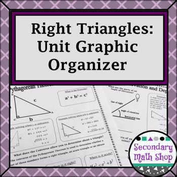 Ab___ fe = 6__ 4 = __3; Right Triangles and Trigonometry Unit Graphic Organizers ...