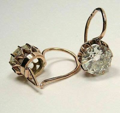 4Ct Round Real Moissanite Drop Dangle Earrings 14k Rose Gold Plated
