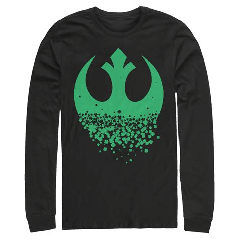 Star Wars Mens Star Wars Rebel Symbol Clover Fade Long Sleeve Shirt