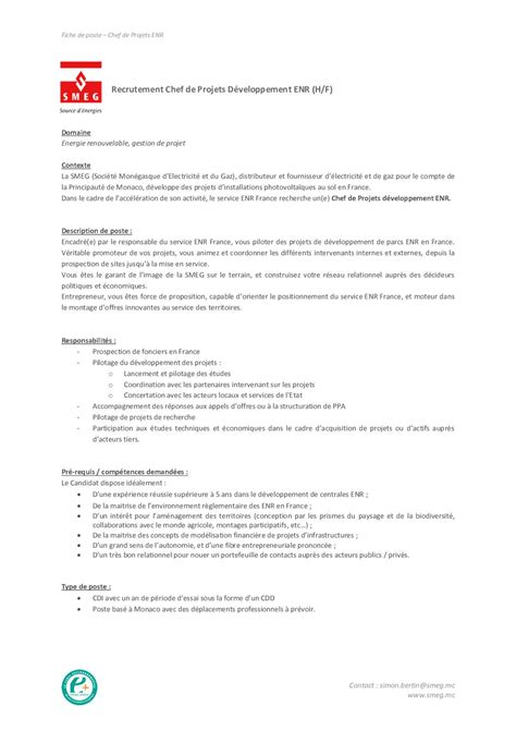 Pour utiliser votre compte formation un seul site officiel moncompteformation.gouv.fr. Calaméo - Fiche De Poste Chef De Projets Enr