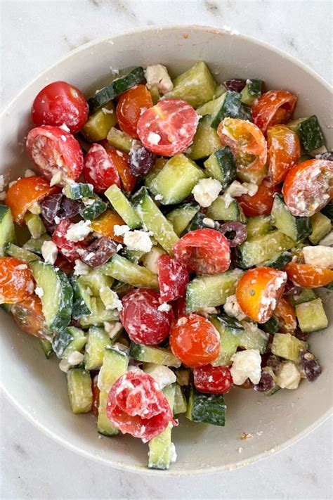 Mediterranean Tomato Cucumber Salad Full Of Wholesome