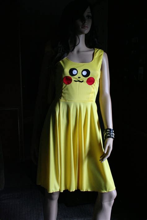 Pikachu Inspired Skater Dress Circle Skirt Cosplay Costume Etsy