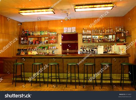 Classic Bar Counter Interior With Empty Seats Stock Photo 8714407