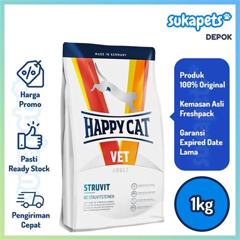 Jual Happy Cat Vet Struvit Urinary Dry Food Makanan Kucing 1kg Shopee