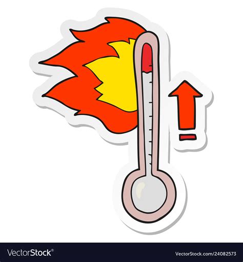 Sticker A Cartoon Rising Temperature Royalty Free Vector