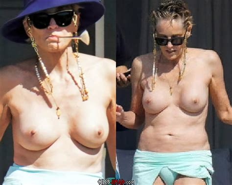 Sharon Stone Shows Off Her Nude Tits At 63 Years Old