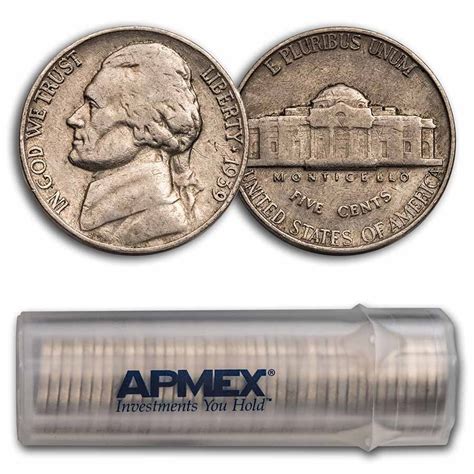 Buy 1939 Jefferson Nickel 40 Coin Roll Avg Circ Apmex